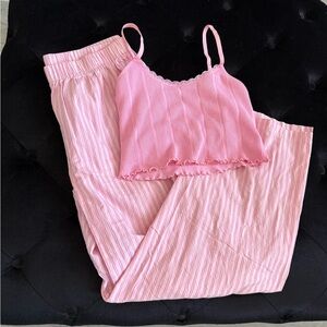Pink Striped Women's Sleepwear Set